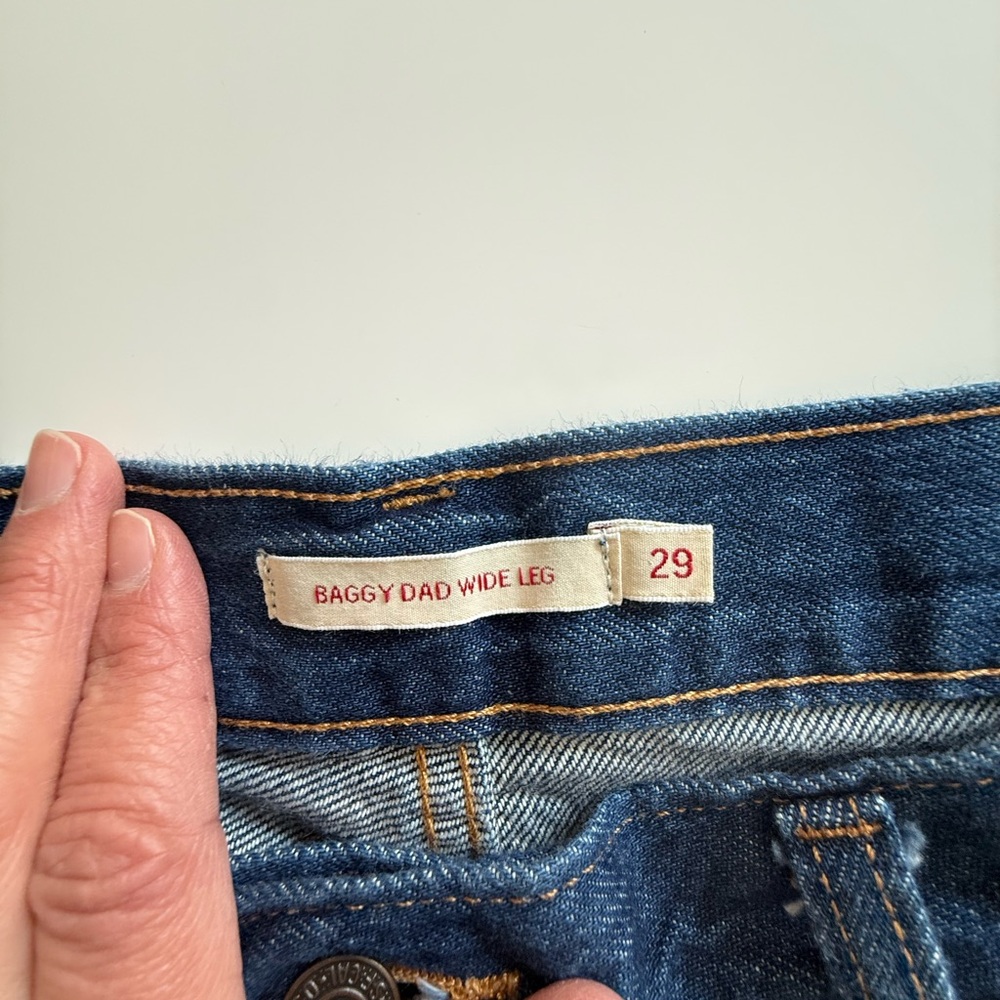 Levi’s Premium Baggy Dad Wide Leg Jeans - Dark Wash Sz 29 - Picture 8 of 16